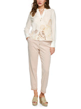 Marc Cain Collections Blouse Shirt with Shell Print Off White AC55.07J58