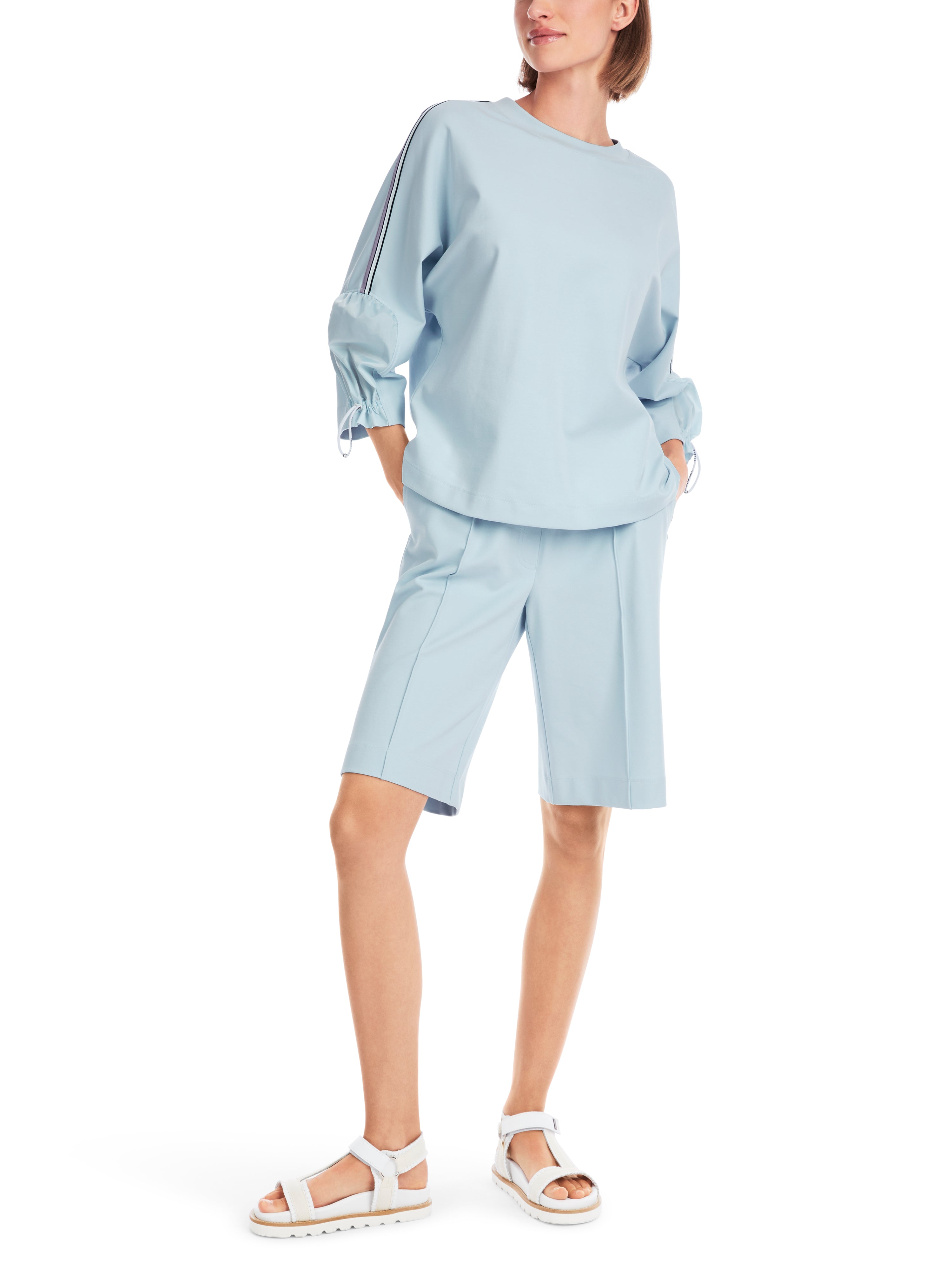 Marc Cain Sports Sweatshirt with Batwing Sleeves Soft Sky Blue