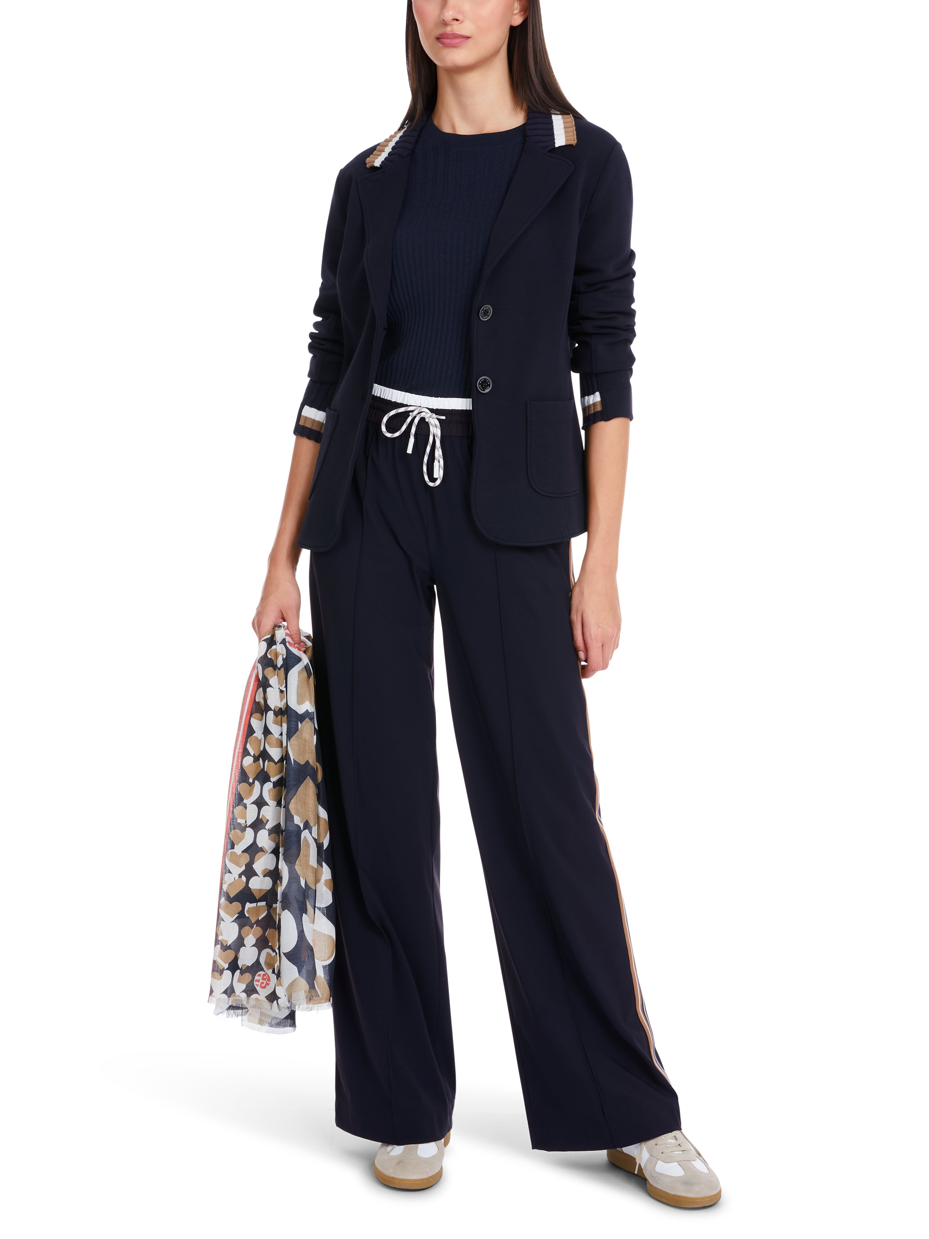 Marc Cain Sports Fitted Jersey Blazer Navy