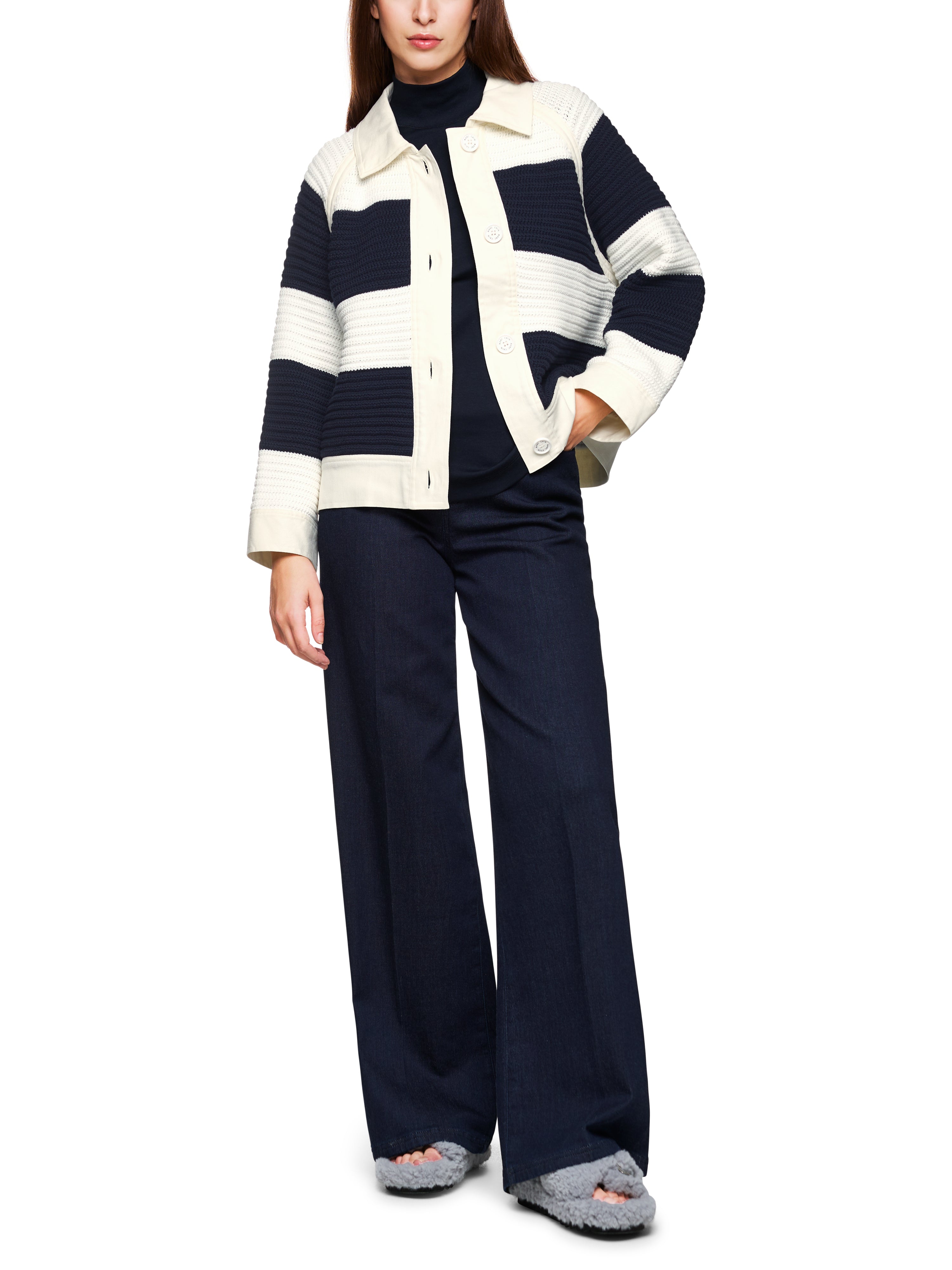 Marc Cain Sports Stripe Cardigan Navy ZS39.03M53