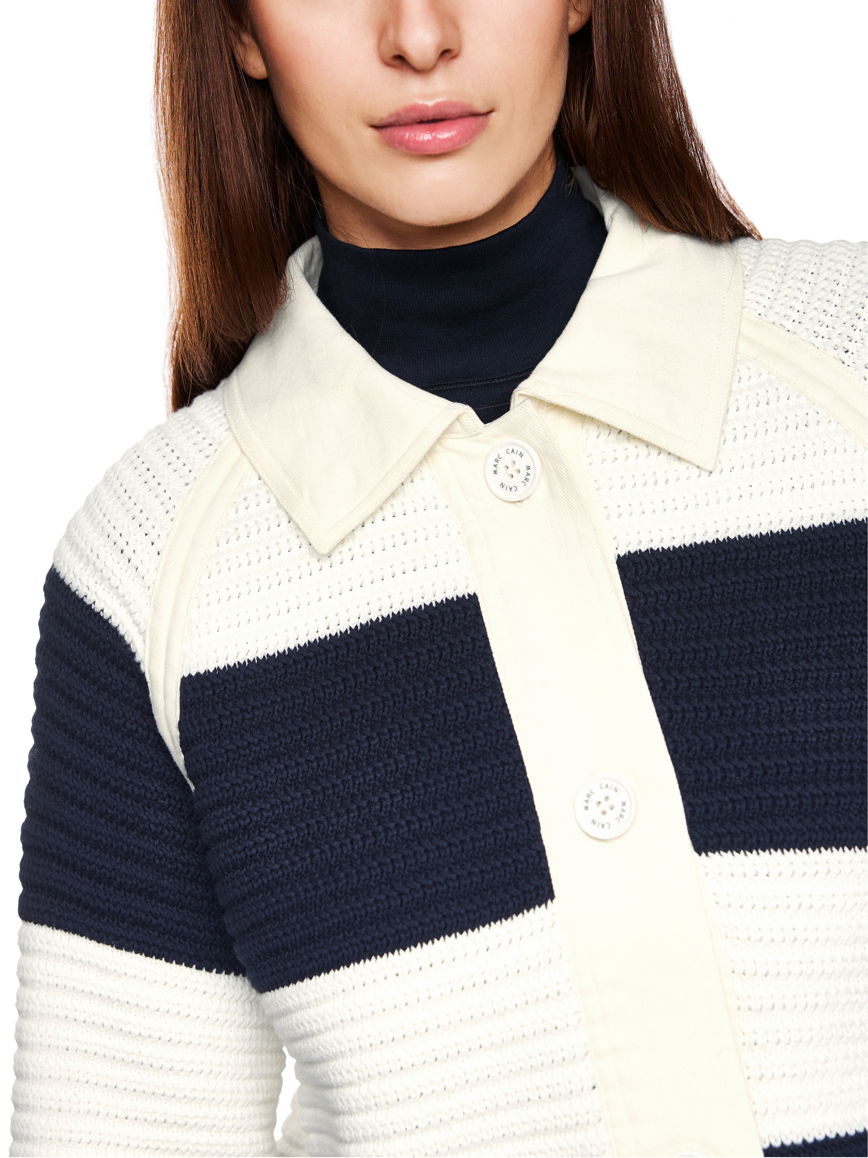 Marc Cain Sports Stripe Cardigan Navy ZS39.03M53