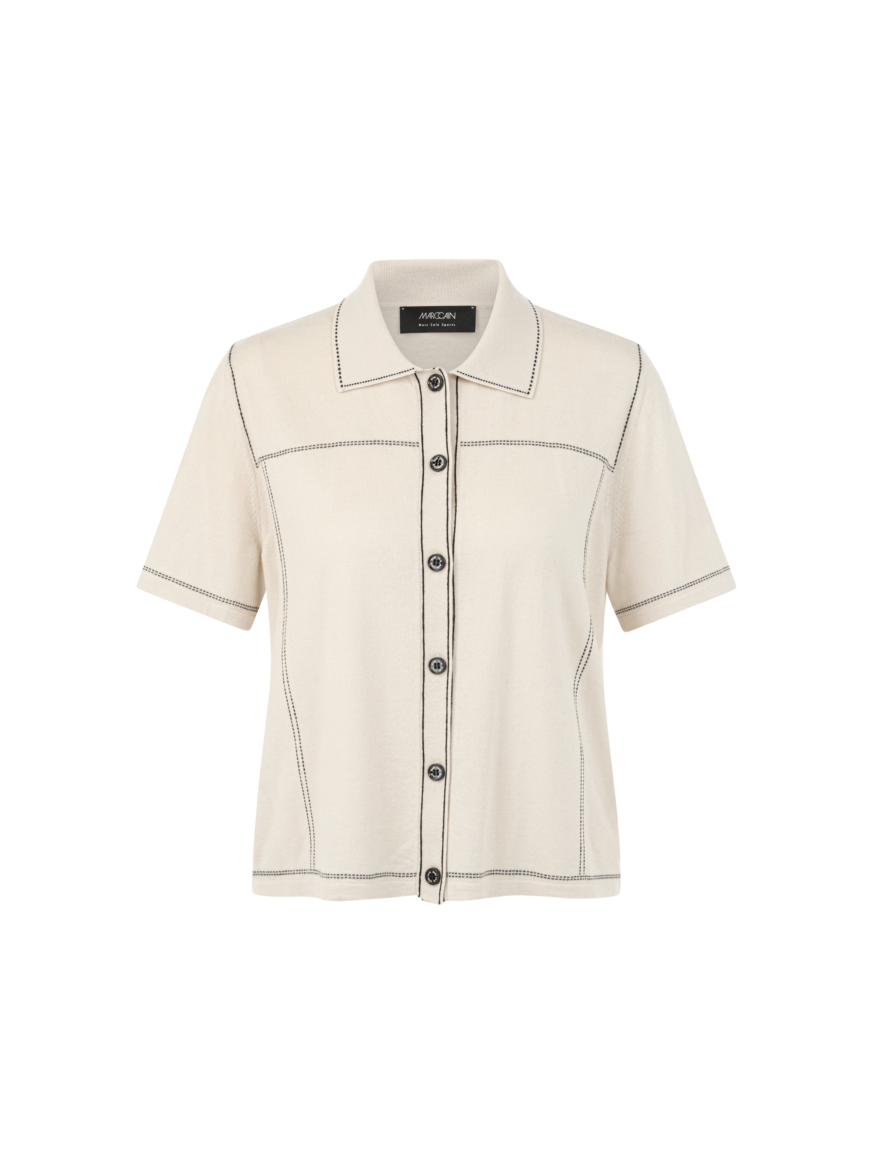 Marc Cain Sports Fine Knit Polo Shirt Smoke BS53.09M80