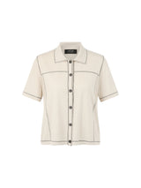 Marc Cain Sports Fine Knit Polo Shirt Smoke BS53.09M80