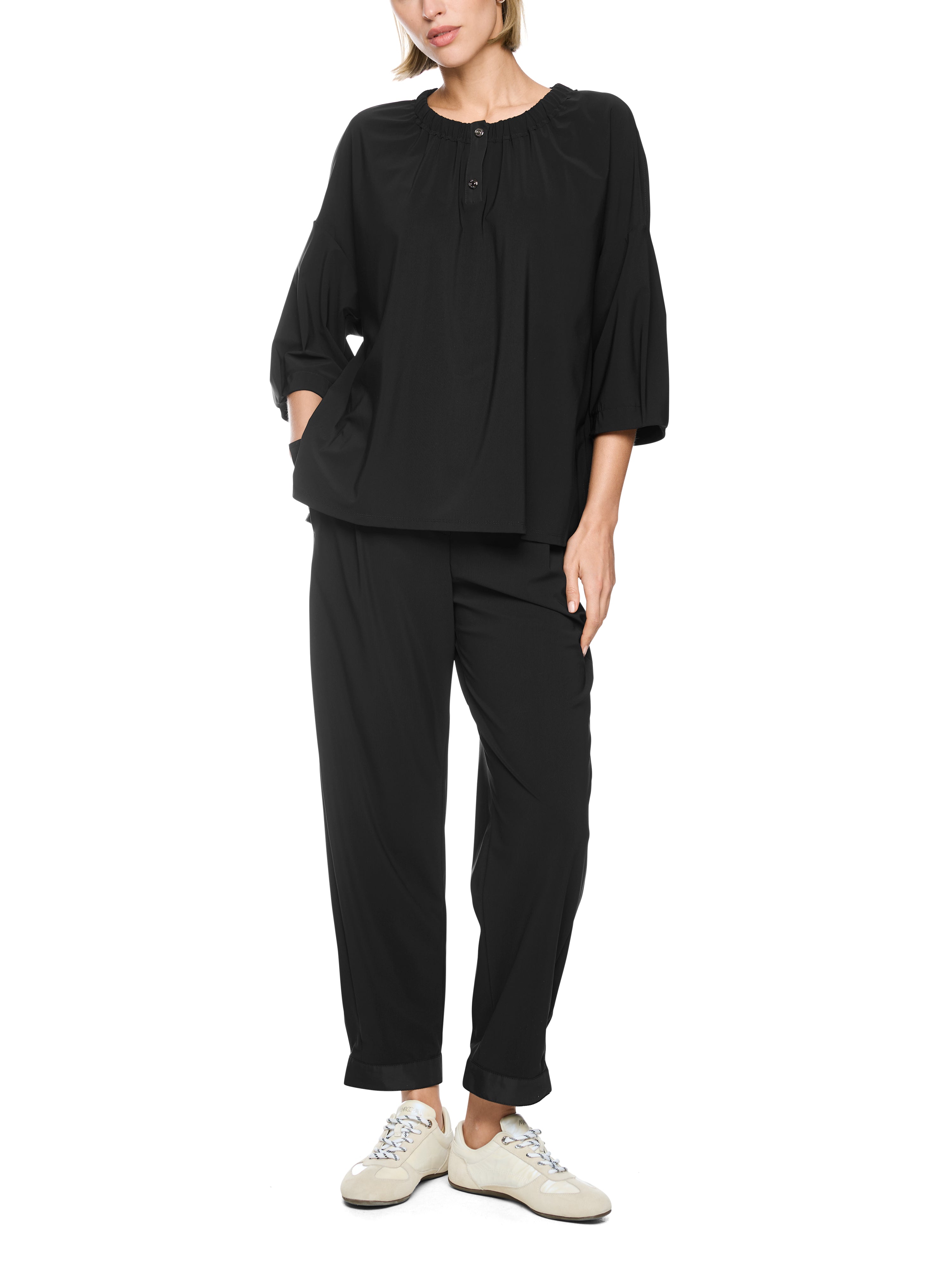 Marc Cain Sports Tencel Blouse with Gathers Black BS51.05J40