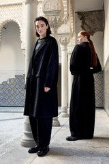 NEIRAMI Coat With Centre Back Slit Black