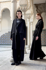 NEIRAMI Coat With Centre Back Slit Black