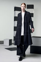 NEIRAMI Check Coat Black C005BH