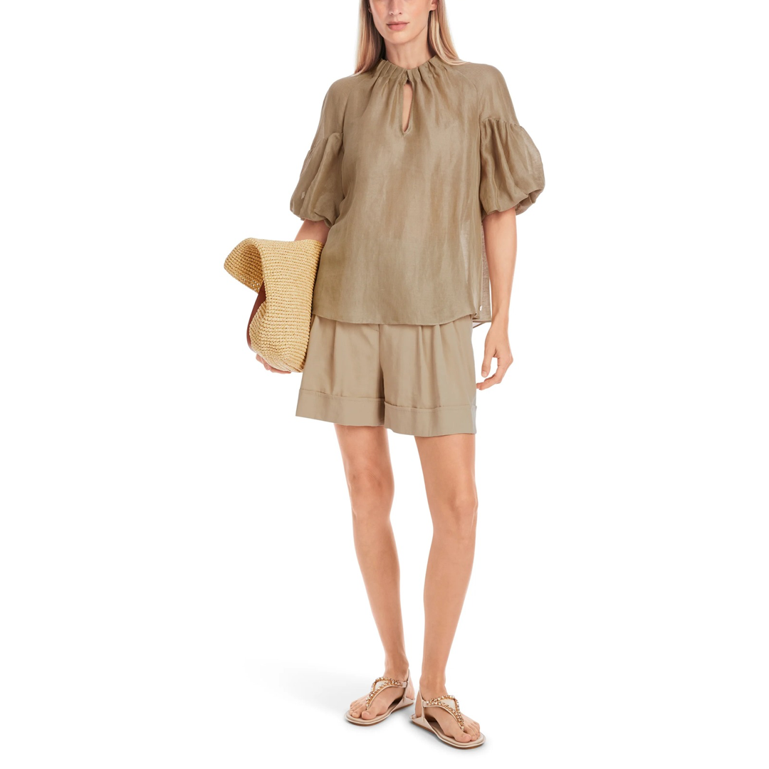 Marc Cain Collections Blouse with Balloon Sleeves Cappucino Macaron