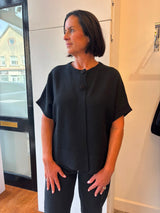 d.e.c.k. By Decollage Short Sleeve Cardi Jet Black