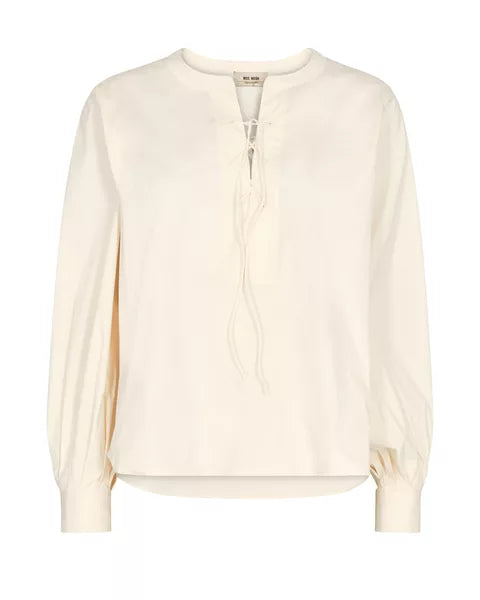 Mos Mosh Yen Tie Blouse Pearled Ivory